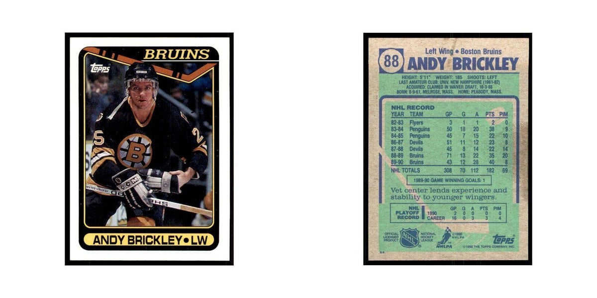 1990 Topps Andy Brickley Hockey Cards #88
