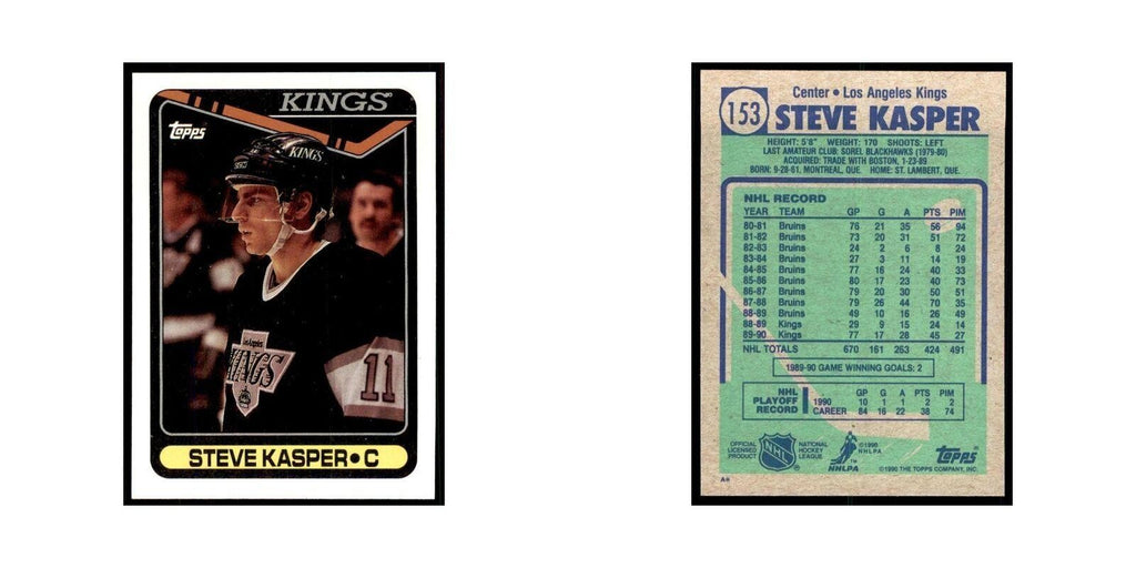 1990 Topps Steve Kasper Hockey Cards #153