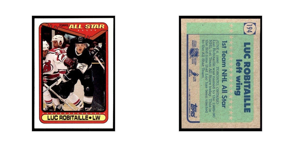 1990 Topps Luc Robitaille Hockey Cards #194