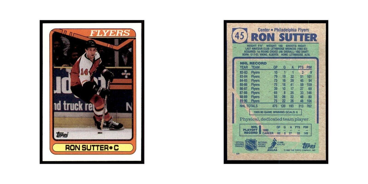 1990 Topps Ron Sutter Hockey Cards #45