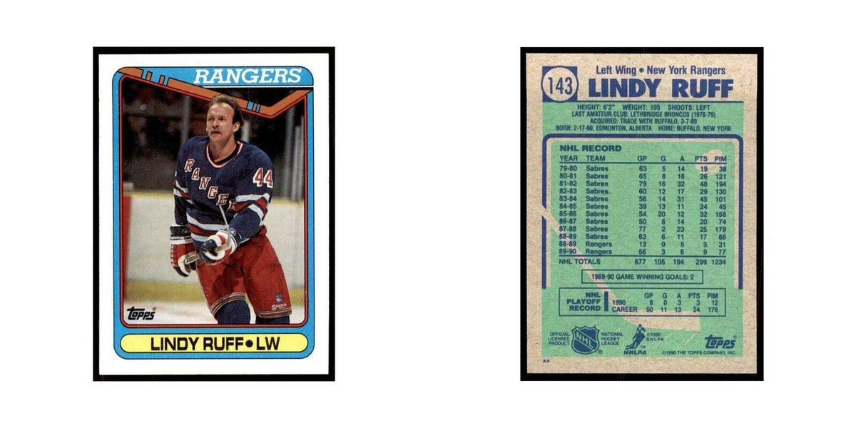 1990 Topps Lindy Ruff Hockey Cards #143