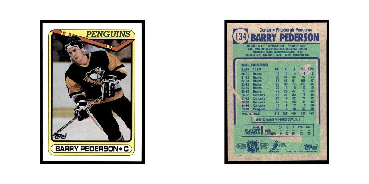 1990 Topps Barry Pederson Hockey Cards #134