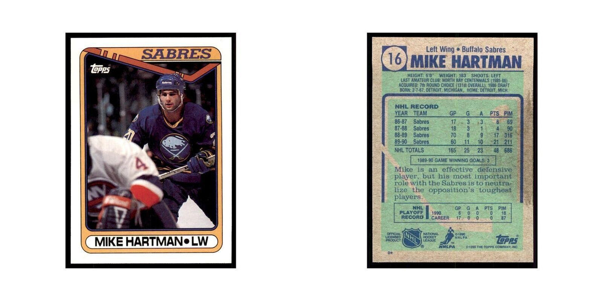 1990 Topps Mike Hartman Hockey Cards #16