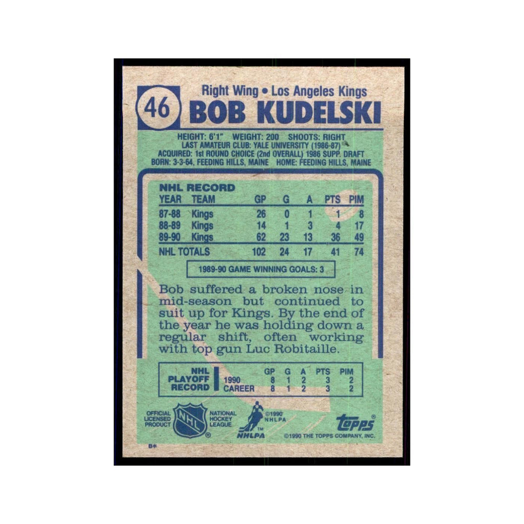 1990 Topps Bob Kudelski Hockey Cards #46