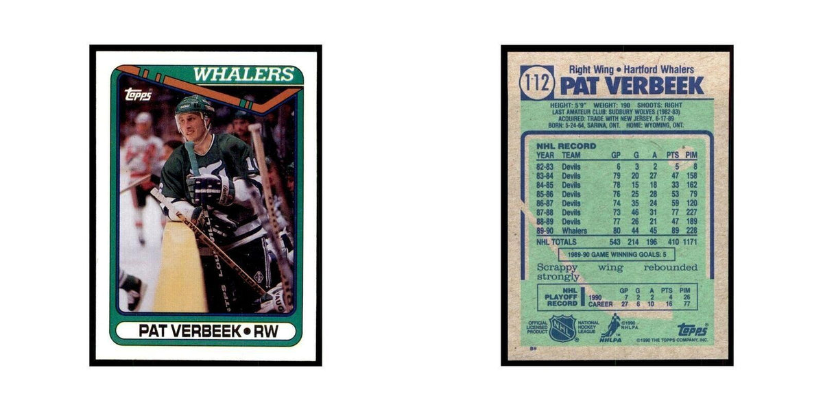 1990 Topps Pat Verbeek Hockey Cards #112