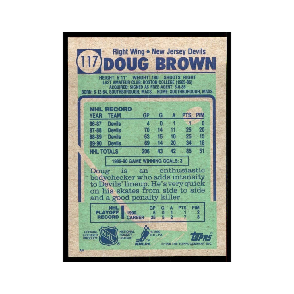 1990 Topps Doug Brown Hockey Cards #117