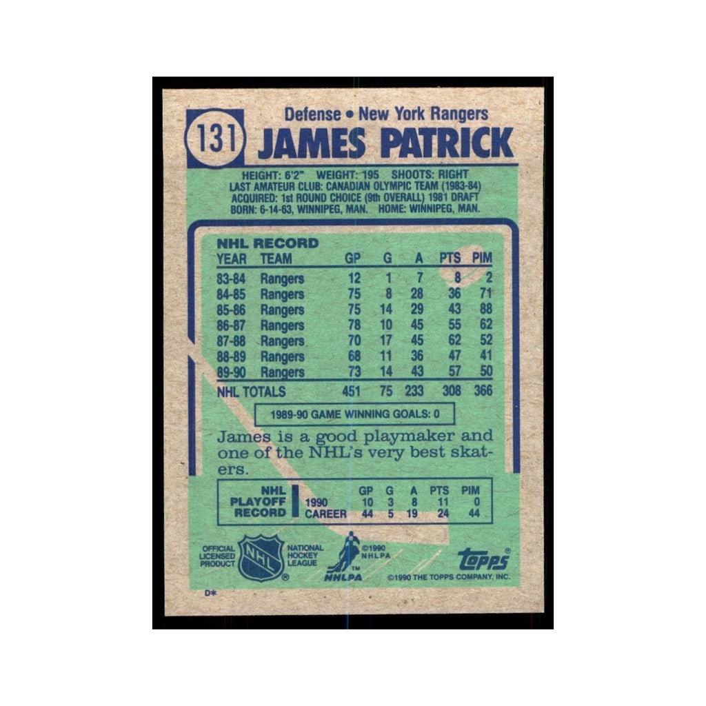 1990 Topps James Patrick Hockey Cards #131