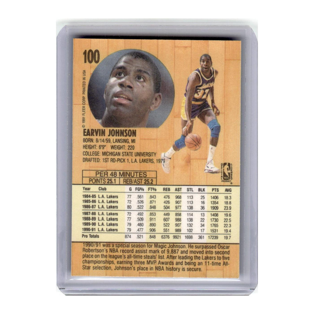 1991 Fleer Earvin Johnson Lakers #100