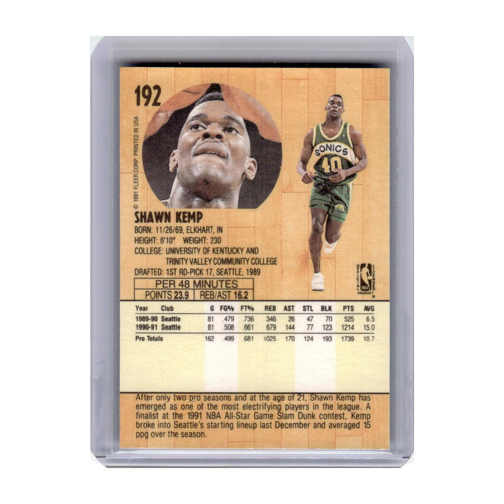 1991 Fleer Shawn Kemp Seattle SuperSonics #192