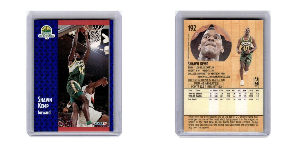 1991 Fleer Shawn Kemp Seattle SuperSonics #192