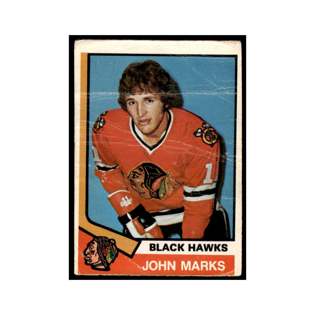 1974 O-Pee-Chee John Marks RC (Damaged) Chicago Blackhawks #282