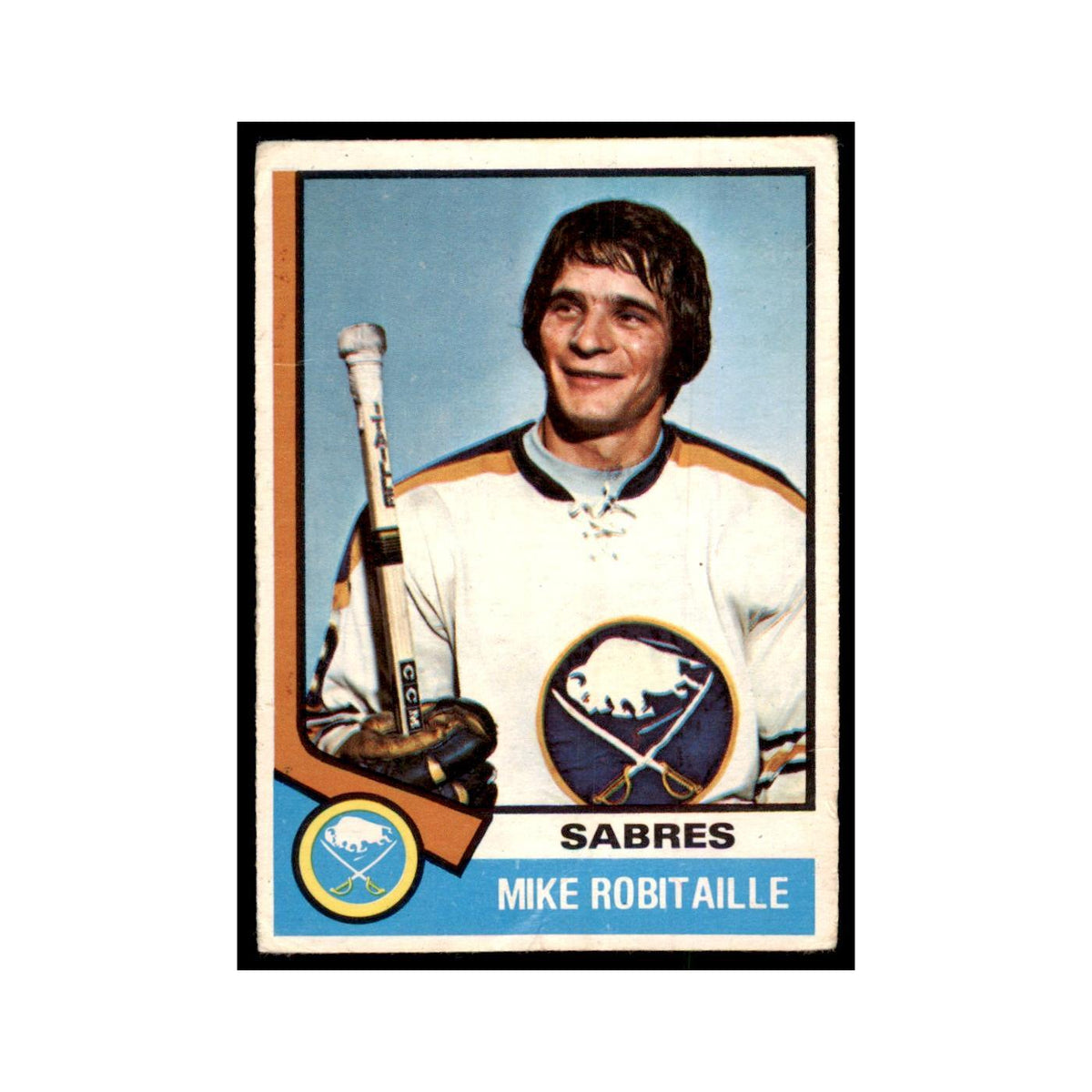 1974 O-Pee-Chee Mike Robitaille (Damaged) Buffalo Sabres #159