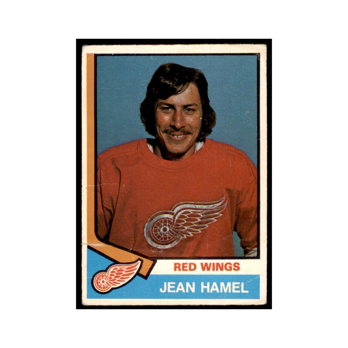1974 O-Pee-Chee Jean Hamel RC (Damaged) Detroit Red Wings #383