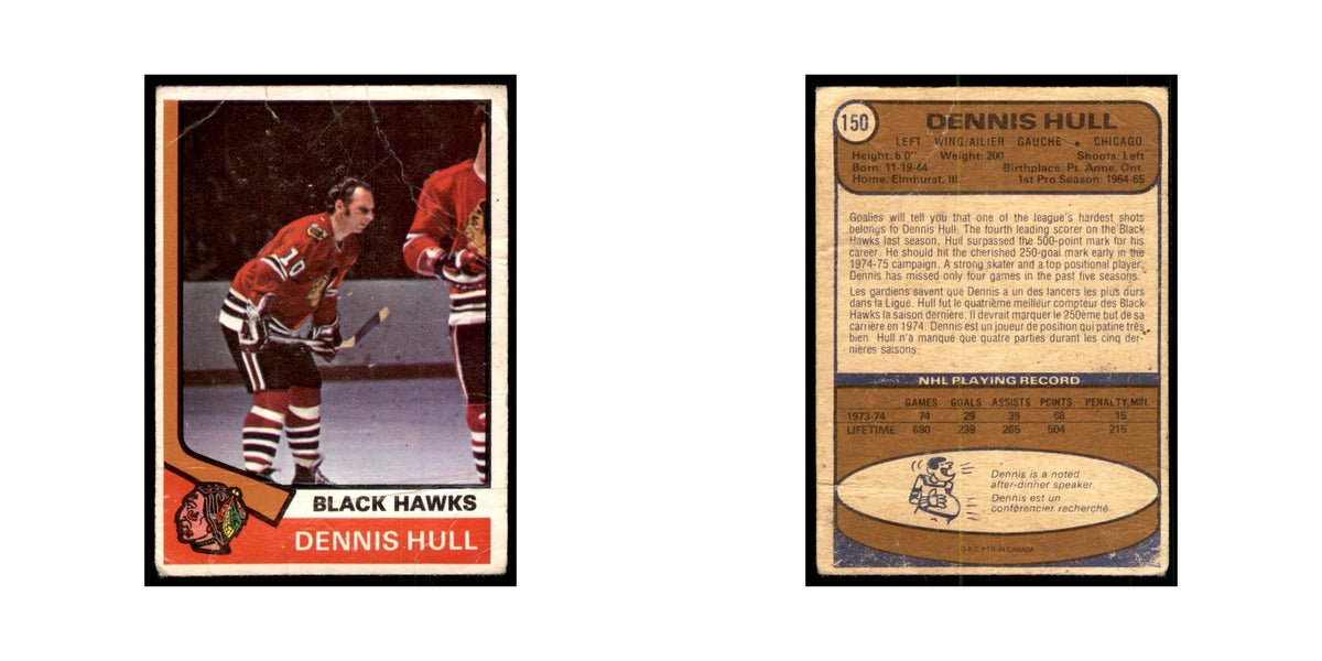 1974 O-Pee-Chee Dennis Hull (Damaged) Chicago Blackhawks #150