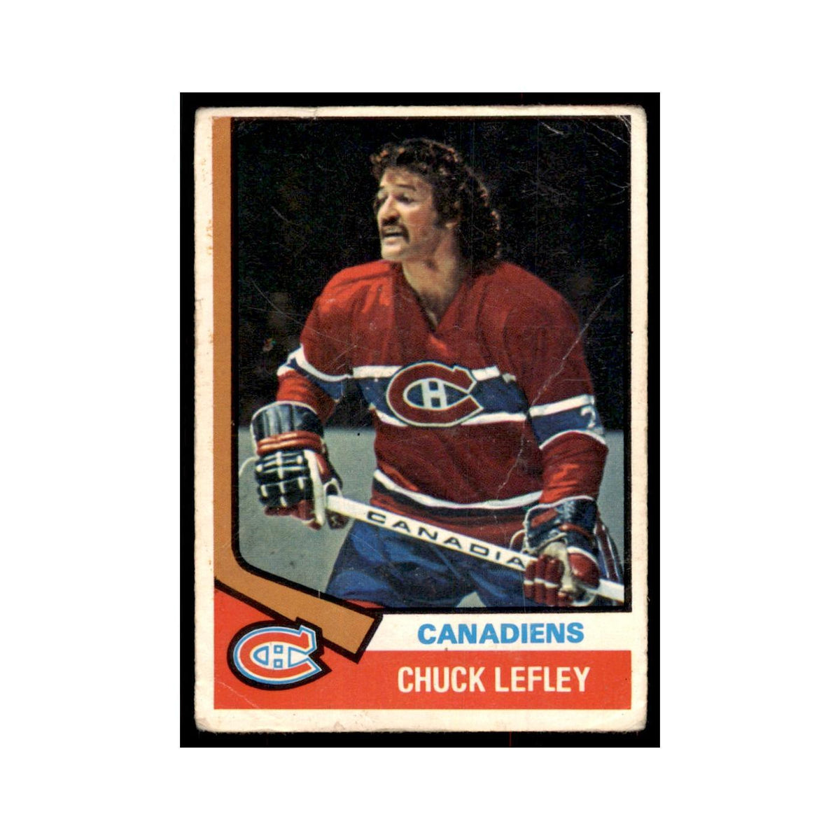 1974 O-Pee-Chee Chuck Lefley (Damaged) Montreal Canadiens #178