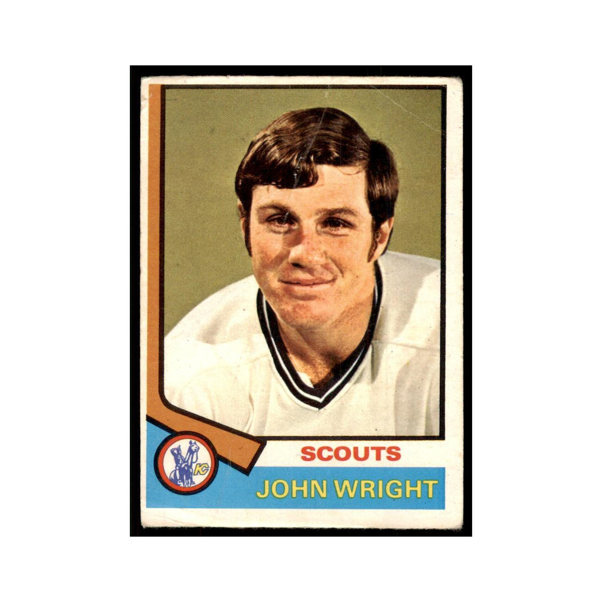 1974 O-Pee-Chee (damaged) John Wright RC Kansas City Scouts #156