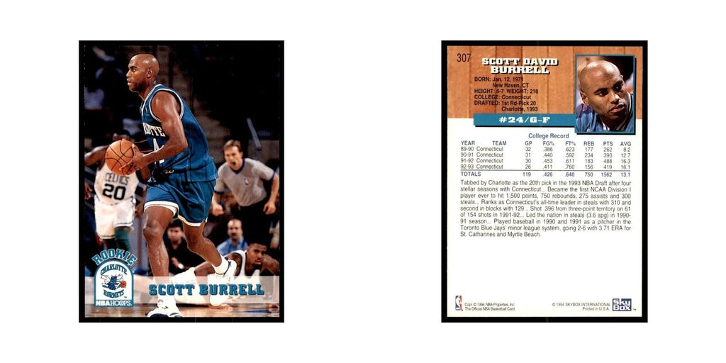 1993 NBA Hoops Scott Burrell RC Basketball Cards #307