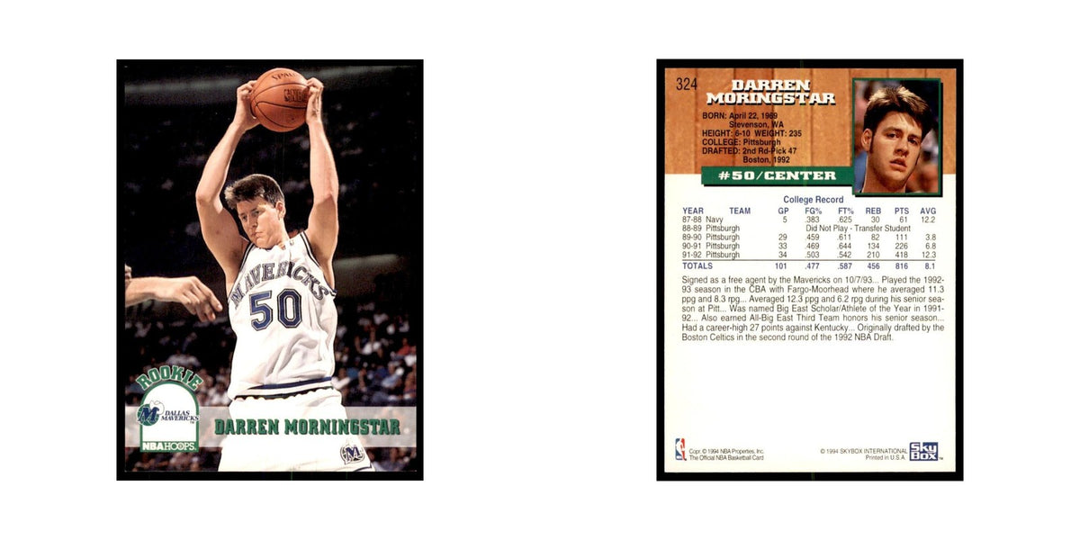 1993 NBA Hoops Darren Morningstar RC Basketball Cards #324