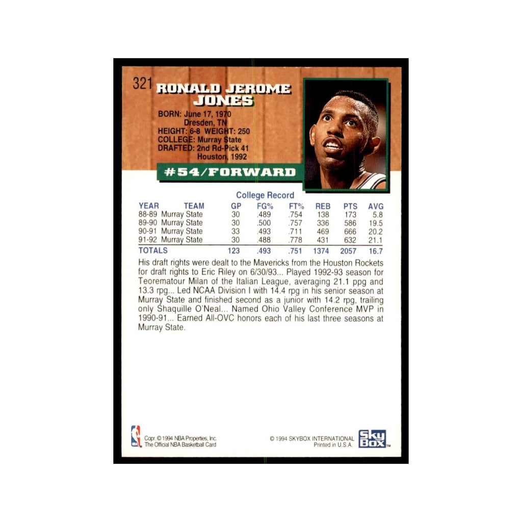 1993 NBA Hoops Popeye Jones RC Basketball Cards #321