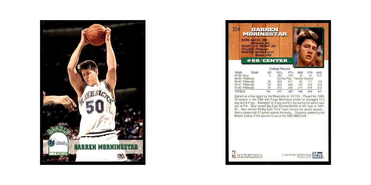1993 NBA Hoops Darren Morningstar RC Basketball Cards #324