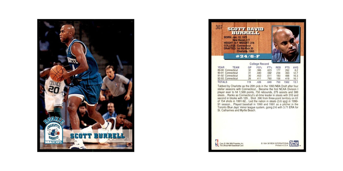1993 NBA Hoops Scott Burrell RC Basketball Cards #307