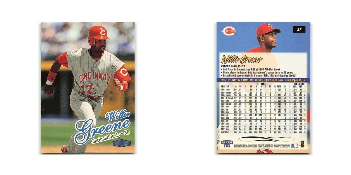 Willie Greene 1998 Fleer Ultra #27 Cincinnati Reds Baseball Card NM