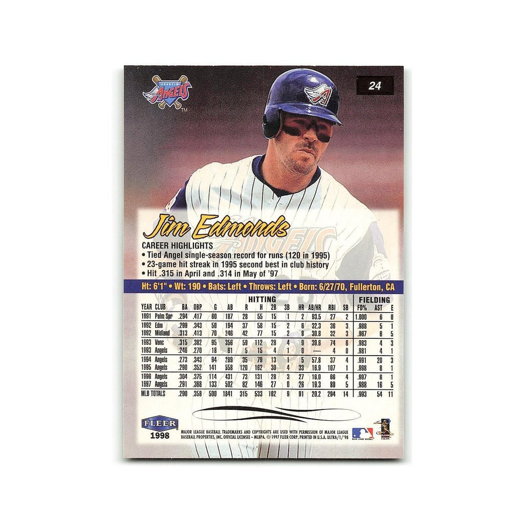 Jim Edmonds 1998 Fleer Ultra #24 Anaheim Angels Baseball Card NM