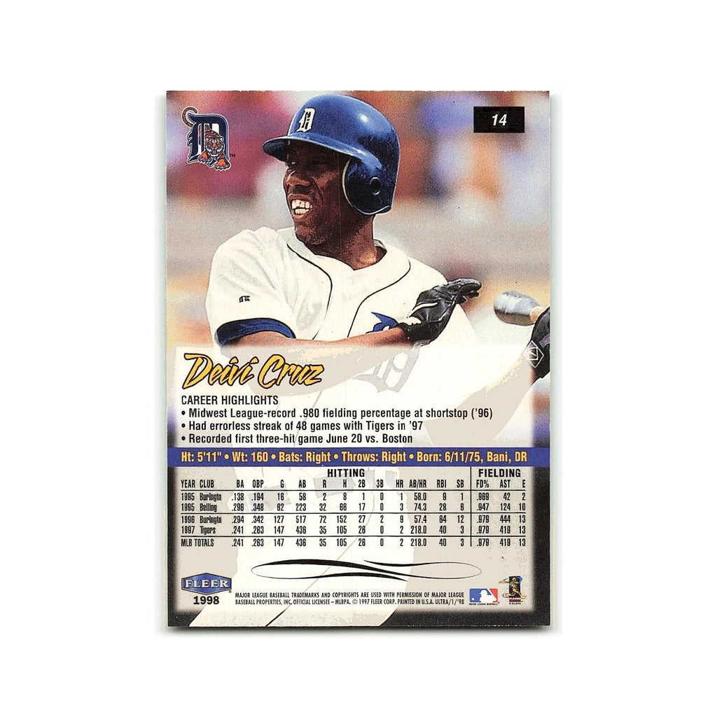 Deivi Cruz 1998 Fleer Ultra #14 Detroit Tigers Baseball Card NM