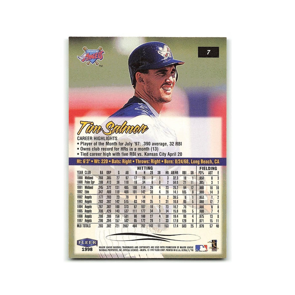 Tim Salmon 1998 Fleer Ultra #7 Anaheim Angels Baseball Card NM