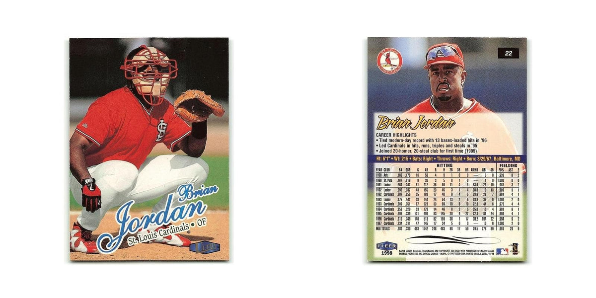 Brian Jordan 1998 Fleer Ultra #22 St. Louis Cardinals Baseball Card NM