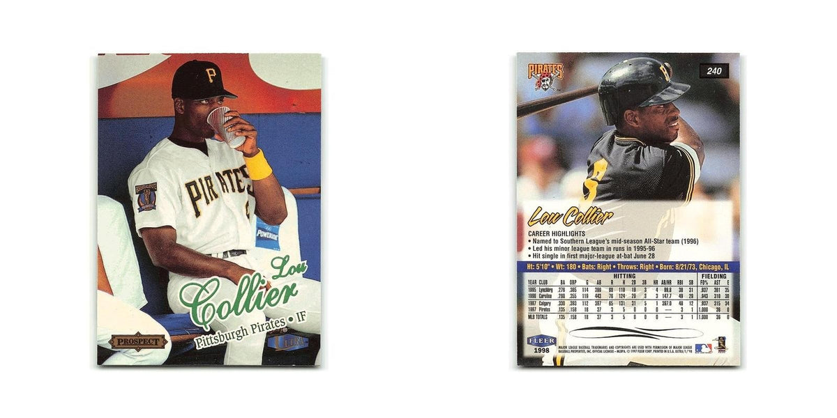 Lou Collier Rookie 1998 Fleer Ultra #240 Pittsburgh Pirates Baseball Card NM