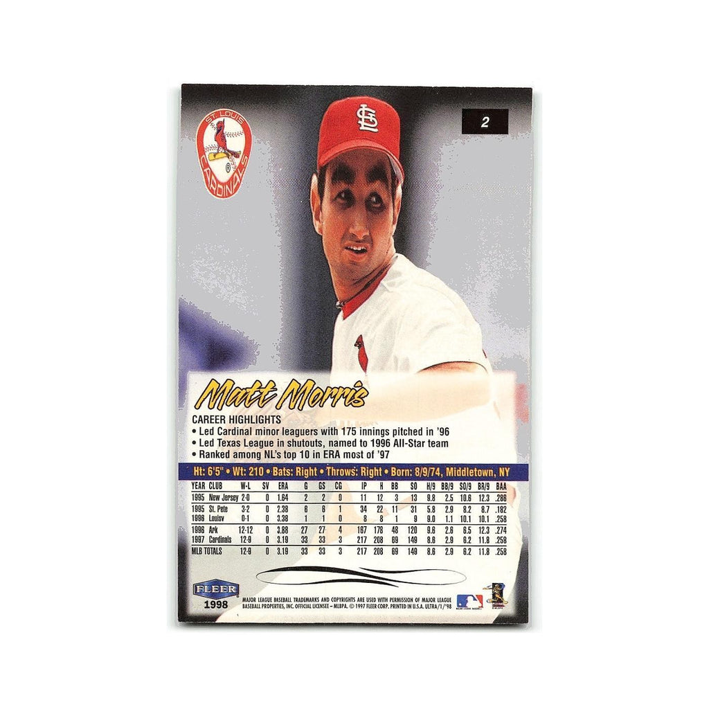 Matt Morris 1998 Fleer Ultra #2 St. Louis Cardinals Baseball Card NM