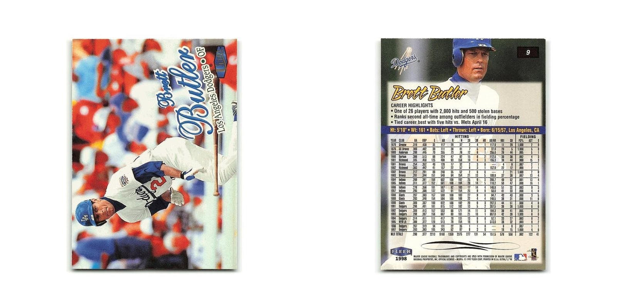 Brett Butler 1998 Fleer Ultra #9 Los Angeles Dodgers Baseball Card NM
