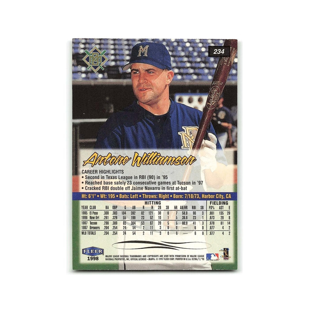 Antone Williamson Rookie 1998 Fleer Ultra #234 Milwaukee Brewers NM