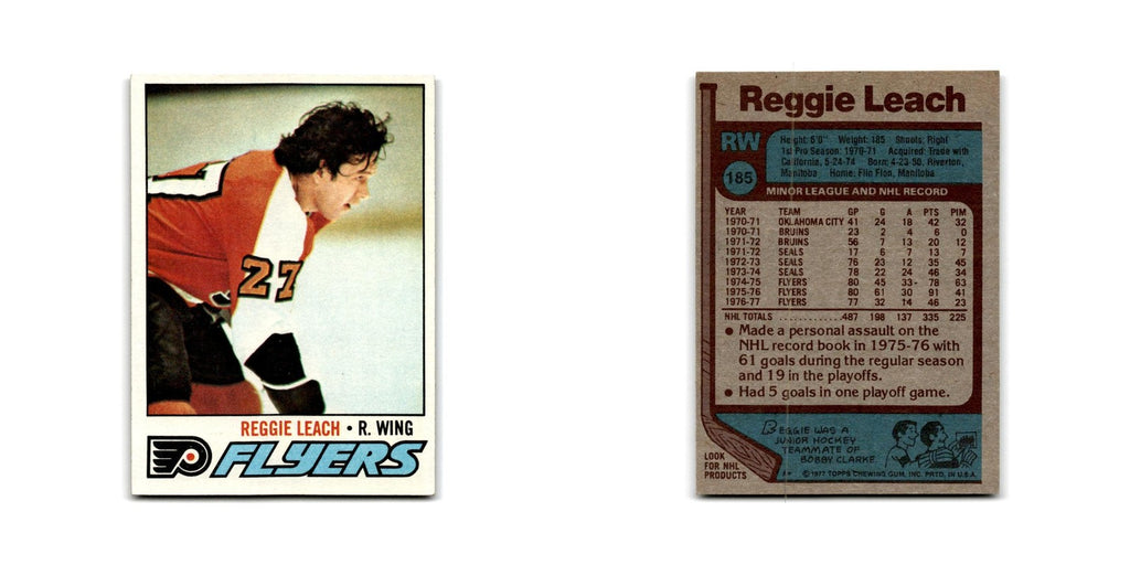 1977 Topps Reggie Leach Philadelphia Flyers #185