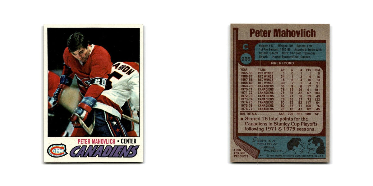 1977 Topps Pete Mahovlich Montreal Canadiens #205