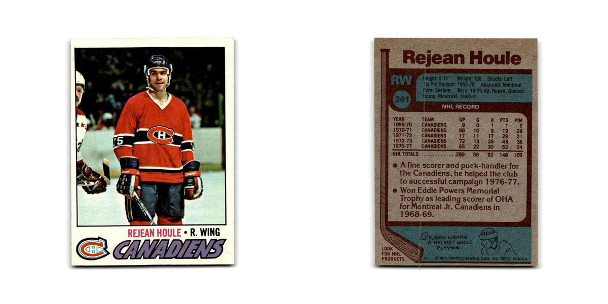 1977 Topps Rejean Houle Montreal Canadiens #241