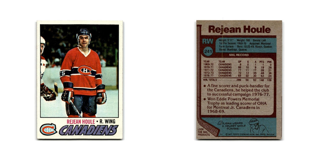 1977 Topps Rejean Houle Montreal Canadiens #241