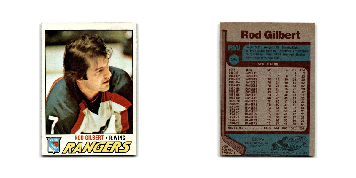 1977 Topps Rod Gilbert New York Rangers #25