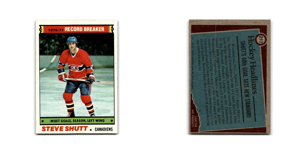 1977 Topps Steve Shutt Montreal Canadiens #217