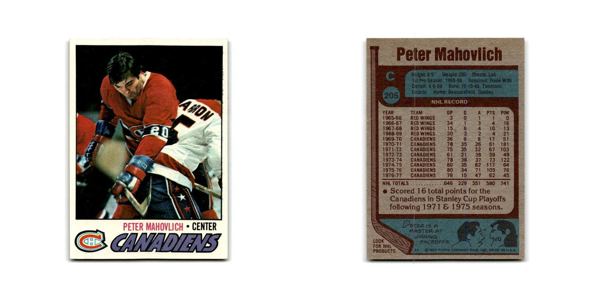1977 Topps Pete Mahovlich Montreal Canadiens #205