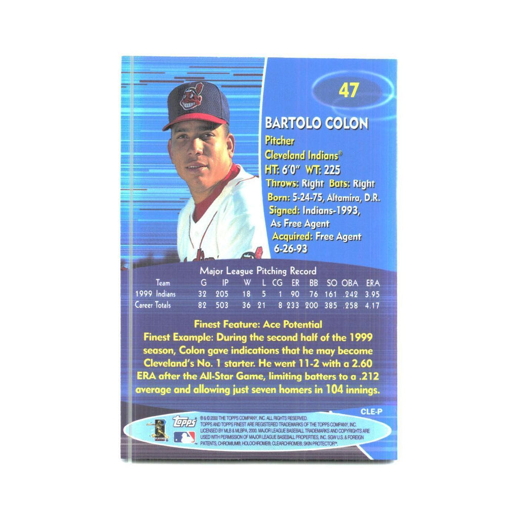 2000 Finest Bartolo Colon Indians #47