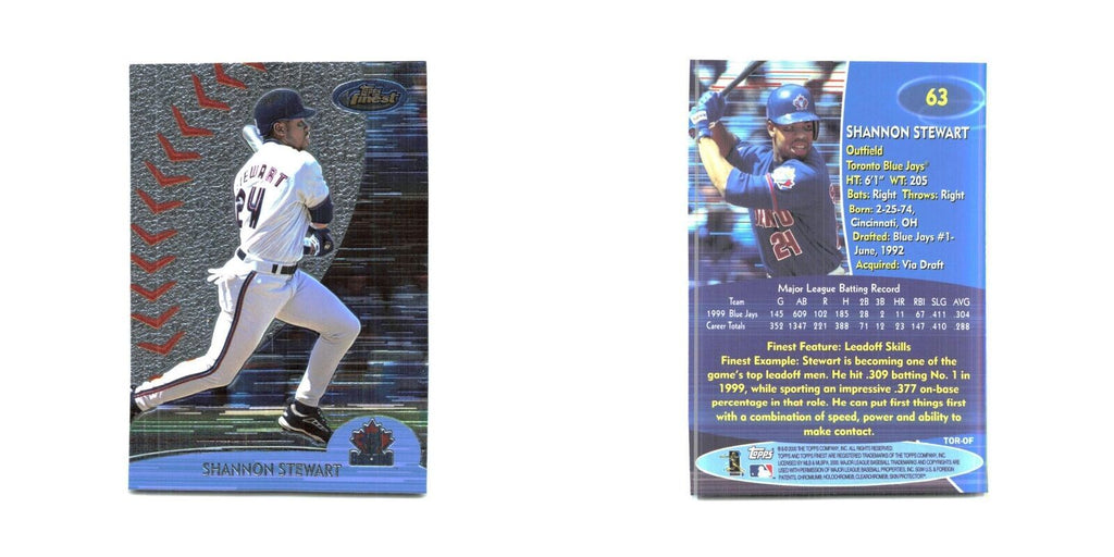 2000 Finest Shannon Stewart Blue Jays #63