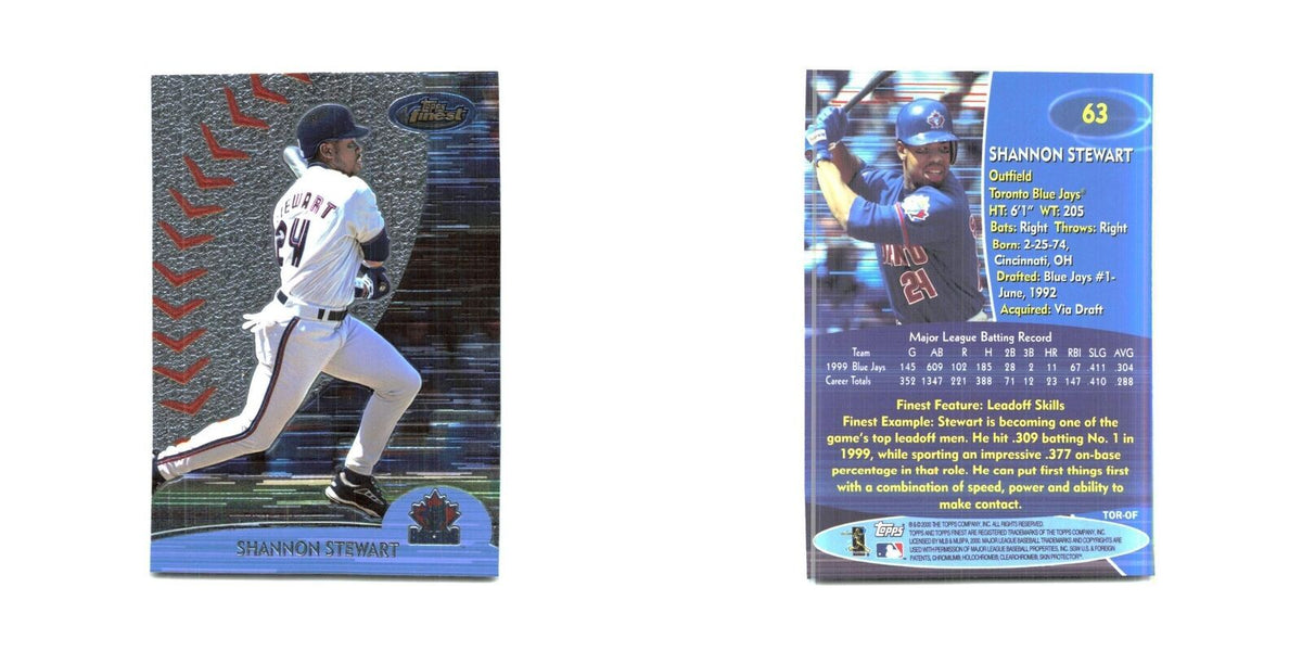 2000 Finest Shannon Stewart Blue Jays #63