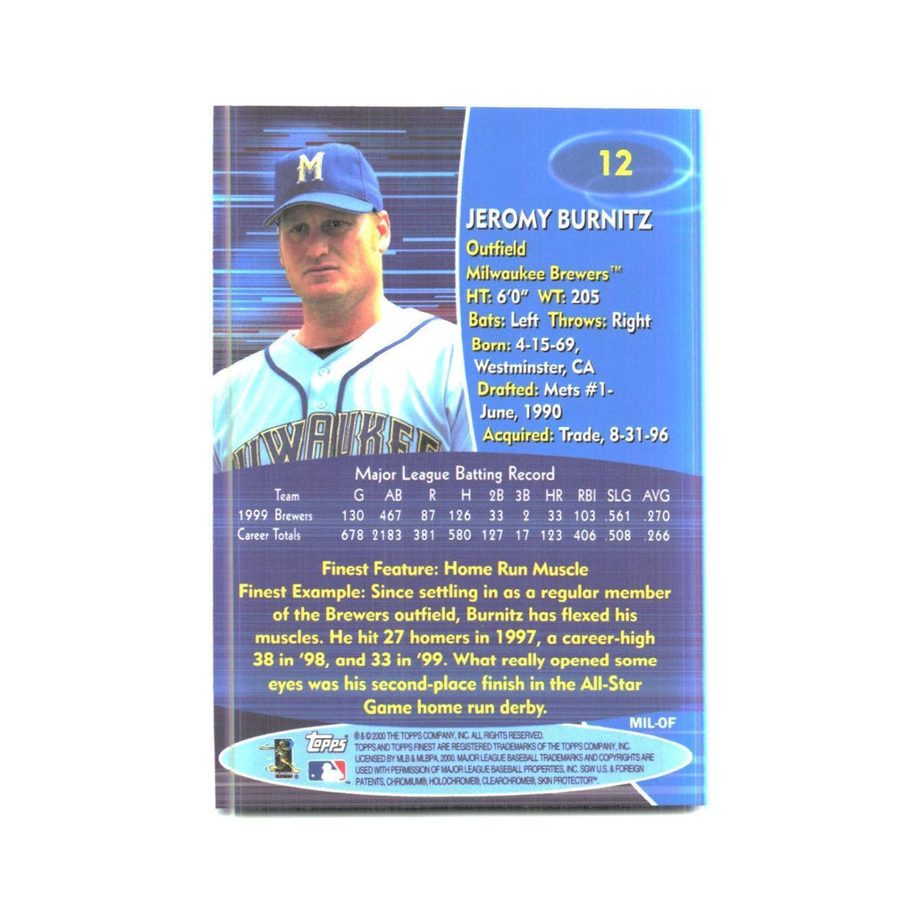 2000 Finest Jeromy Burnitz Brewers #12
