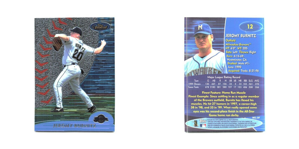 2000 Finest Jeromy Burnitz Brewers #12