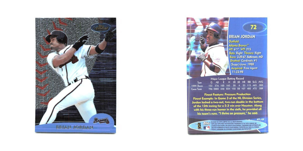 2000 Finest Brian Jordan Braves #72
