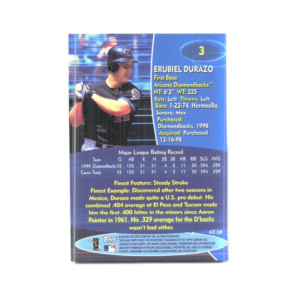 2000 Finest Erubiel Durazo Diamondbacks #3