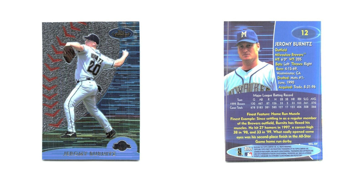2000 Finest Jeromy Burnitz Brewers #12