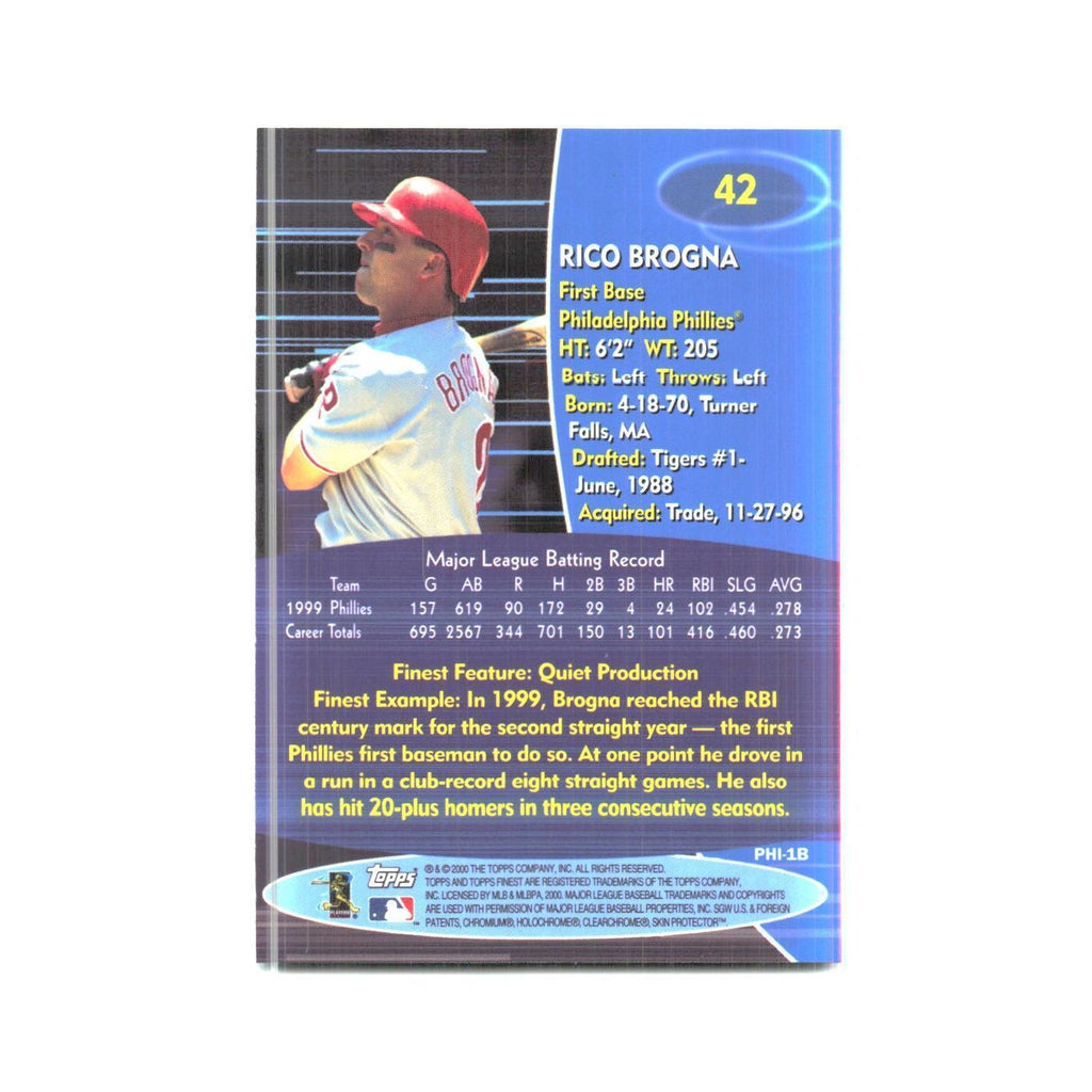 2000 Finest Rico Brogna Phillies #42